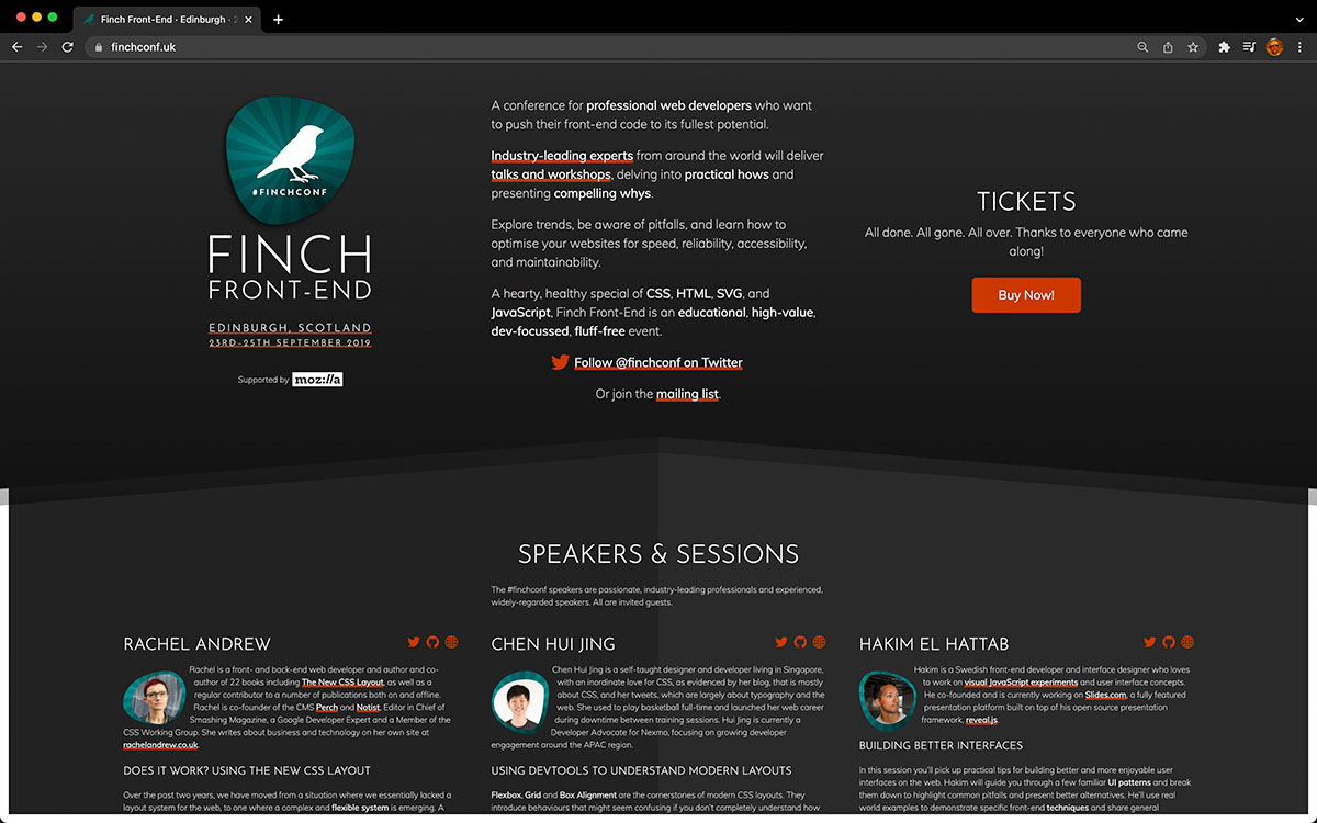 finchconf.uk home page